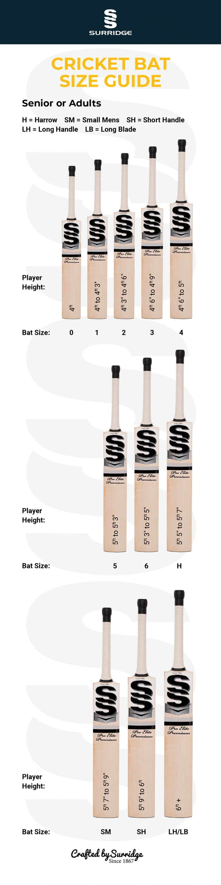 Sterling Bat - Grade 4 - Size Guide